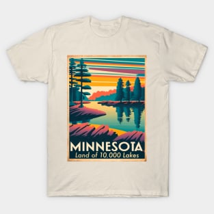 Minnesota Vintage Travel Poster T-Shirt